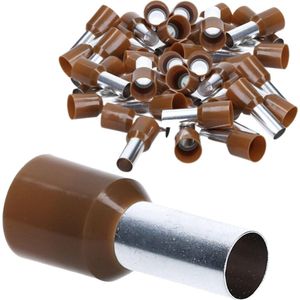 50 stuks Kalitec AE2516BR adereindhulzen geïsoleerd 25mm² 16mm lang bruin I Made in Germany I Industriële kwaliteit