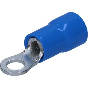 Verpakking met 10 stuks Kalitec RKSBM3 ringkabelschoenen 1,5-2,5 mm² I gedeeltelijk geïsoleerd M3 blauw I koper I PVC kraag I voor het verbinden van kabels of strengen I kabelschoen I kabelconnector I beschermt elektrische verbindingen
