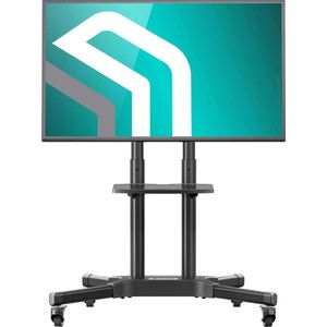 RFIVER TV Ständer Rollbar mit Ablage Für 50 bis 86 Zoll Flach & Curved