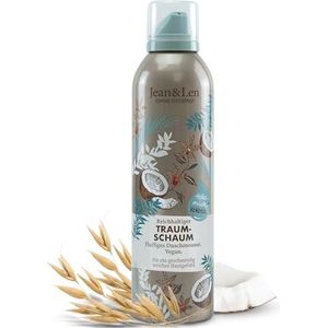 Jean & Len Rijk droomschuim kokos & havermout, gel-to-mousse technologie, met vitamine E en plantaardige glycerine, doucheschuim, zonder parabenen en siliconen, 200 ml
