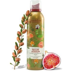 Jean & Len Verwennende droomschuim arganolie & vijg, gel-to-mousse technologie, met vitamine E en plantaardige glycerine, doucheschuim, zonder parabenen en siliconen, 200 ml