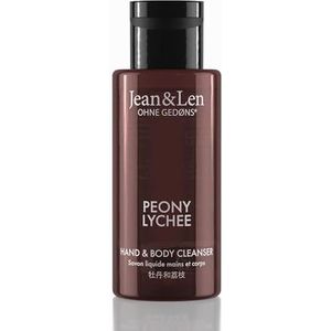 Jean & Len Mini Hand & Body Cleanser Peony & Lychee, for a Scented Cleansing Experience, Body & Hand Soap in a High Quality Bottle, Ideal for Travel, Romantic Floral Fragrance, Vegan, 50 ml