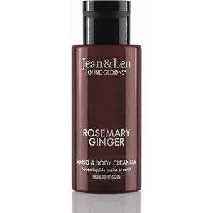 Jean & Len Mini Hand & Body Cleanser Rosemary & Ginger for a Fragrant Cleaning Experience, Body & Hand Soap in a High Quality Bottle, Ideal for Travel, Invigorating Fresh Fragrance, Vegan, 50 ml