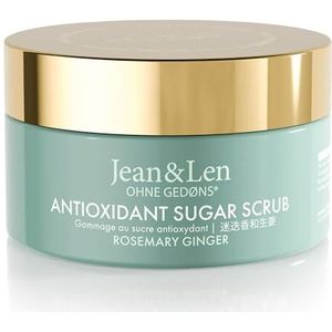 Jean & Len Antioxidant Sugar Scrub Rosemary & Ginger, voor een geurende reinigingservaring, met rijke oliën, hoogwaardige potjes, suikerpeeling zonder parabenen en siliconen, 200 ml