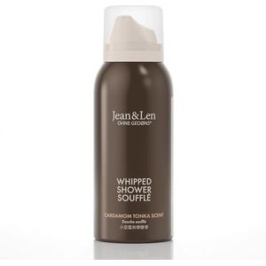 Jean & Len Shower Soufflé Cardamom & Tonka met amandel- en jojoba-olie voor een geurende reinigingservaring, voor normale tot droge huid, doucheschuim in reisformaat, zonder parabenen en