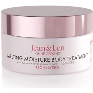 Jean & Len Melting Moisture Body Treatment Peony & Lychee, voor een geurend verzorgingsresultaat voor de normale huid, hoogwaardige pot, lichaamsboter, parabenen en siliconenvrij, veganistisch,
