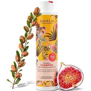 Jean & Len Shampoo Colourglanz Argan Oil & Fig, voor gekleurd & gestresst haar, geeft kleurintensiteit en glans, zonder parabenen en siliconen, veganistisch, 300 ml