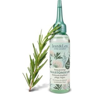 Jean&Len Haartonicum met rozemarijn, werkt stimulerend, stimuleert de haargroei, niet vet, kan haaruitval voorkomen, tonic, zonder parabenen en siliconen, vegan, 75 ml