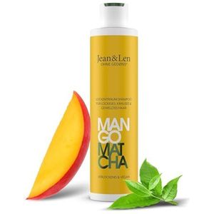 Jean & Len Krultang shampoo mango & matcha, temt weerbarstig en kroeshaar, vermindert gespleten haarpunten, verzorgt en definieert natuurlijke golven en krullen, zonder parabenen en siliconen,