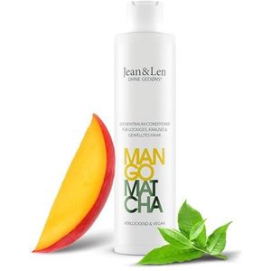 Jean & Len Mango en Matcha Conditioner, krullendroom, voor weerbarstig en pluizig haar, vermindert gespleten haarpunten, verzorgt en definieert natuurlijke golven en krullen, vegan, 300 ml