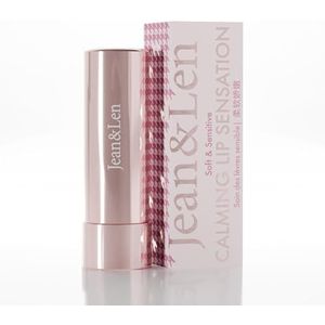 Jean & Len Calming Lip Sensation, voor gevoelige lippen, kalmeert en verzorgt, met sheaboter en hyaluronzuur, gevoelige lippenverzorging, parfumvrij, zonder parabenen en siliconen, vegan, 4,6 g