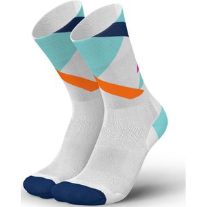 Incylence - Strikes - Sportsokken - Wit Blauw - Ultralichte Dryarn Microvezel