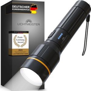 LICHTMEISTER® zaklamp (2000 lumen, 5000 mAh batterij) - oplaadbare LED zaklamp - extreem heldere LED-zaklamp [Energieklasse A]