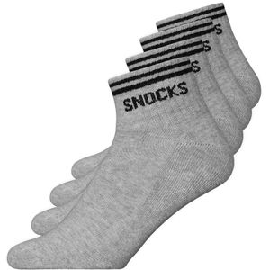 SNOCKS - Retro Enkelhoge Sneakersokken - 4 Paar - Dames & Heren - Comfortabel & Ademend