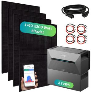 Balkonkraftwerk mit Speicher 1760+ Watt - inkl. Anker SOLIX Solarbank 2 Pro (3,2 kWh)