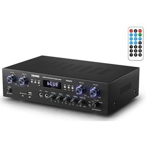 Donner - MAMP5 - 4-kanaals Audio-versterker - Bluetooth 5.0 - 440 W - Hifi-versterker met USB en SD