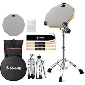 Adult Drum Set, 5-Piece, 22 inches Complete Full Size Drum Kit with Bass Toms Snare Floor Drum Adjustable Throne Stands Cymbal Hi-Hat Pedal and Drumsticks, Beginner Drum Kit for Adults, Silver