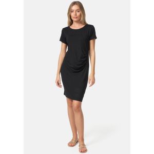 PM SELECTED Damen Modisches Longshirt Shirtkleid mit seitlicher Raffung in Einheitsgröße PM41