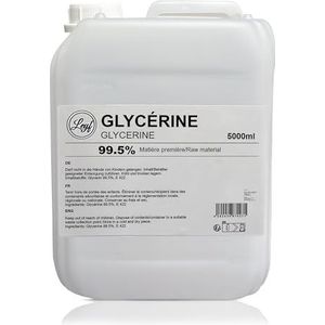 Leyf 5000 ml glycerine E422, perfect voor doe-het-zelf, farmaceutische kwaliteit, 99,5% zuiverheid, levensmiddelenkwaliteit, ruw materiaal VG, zuiver, veganistisch, Ph. Eur/USP, 5L