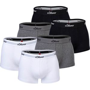s.Oliver - Boxershorts - Grijs Gemêleerd/Zwart/Wit - 6er Pack