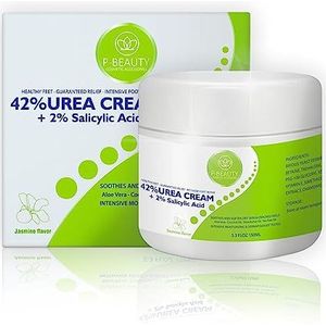 Urea Crème 42% van P-Beauty | 2% Salicylzuur | 3x 150g Intensieve Ureum Voetcrème & Eeltverwijderaar | Met Aloë Vera en Tea Tree Olie voor Diepe Hydratatie en Verzachting van de Huid