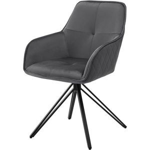 Set van 4 Eetkamerstoelen Shila groen/Fluweel