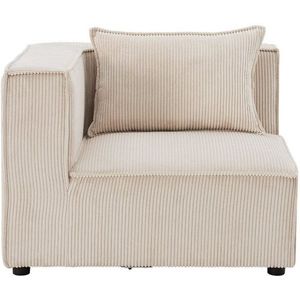 Juskys - Ecksofa Links Domas - modulares Sofa in Cord Beige - Wohnzimmer Couch mit Armlehne & Kissen - Modulsofa 130 kg belastbar - Wohnlandschaft