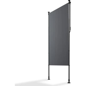 Juskys Senkrechtmarkise Barbados 120x310 cm - Sonnenschutz höhenverstellbar, ohne Bohren - Grau