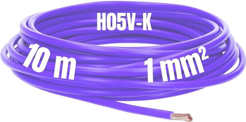 Kalitec - H05V-K - Fijndradige Kabel - 1x1,0 mm2 - 10 m - PVC-gecoat