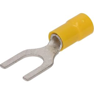100 stuks Kalitec GKSGU4 kabelschoenen vorkkabelschoenen 4-6mm² I geel gedeeltelijk geïsoleerd I PVC kraag U4 I voor het verbinden van kabels of strengen I beschermt elektrische verbindingen I krimpconnector
