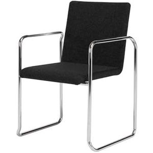 Moderne schommelstoel in Bauhaus-stijl met armleuningen, bekleding zwart