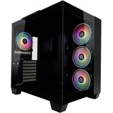 LC Power - 809-B-ON Midi-tower Gaming-behuizing - Zwart - 4 LED-ventilators