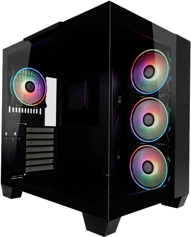 LC Power - 809-B-ON Midi-tower Gaming-behuizing - Zwart - 4 LED-ventilators