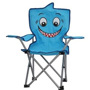 Vissersstoel voor kinderen, campingstoel, vouwstoel, visstoel, motief naar keuze, met bekerhouder en tas, kindervisstoel: haai