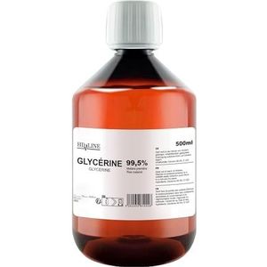 hd-line 500 ml Glycerine E422, perfect voor doe-het-zelf, farmaceutische kwaliteit 99,5%, voedselveilig, VG ruwmateriaal, puur, veganistisch, Ph. Eur/USP