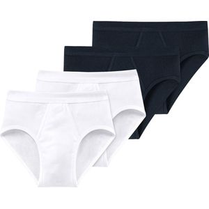 SCHIESSER - Slip ESSENTIALS - Verpakking van 4 - Klassieke Herenslip - 100% Supergekamd Katoen