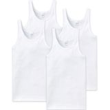 SCHIESSER - Onderhemd ESSENTIALS - Verpakking van 4 - Klassiek Fijn Ribvest - Heren