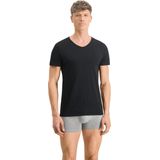 T-shirt - Effen - Katoen - V-hals - Halve Mouw