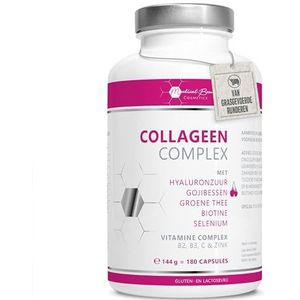 Medical Beauty Premium Collageen Hyaluron Complex - met het Superfood Gojibes en groene thee - 180 Collageen Capsules van Weiderund. 1000mg Collageen, Biotine, Selenium, Zink, Vitamines C, B2, B3