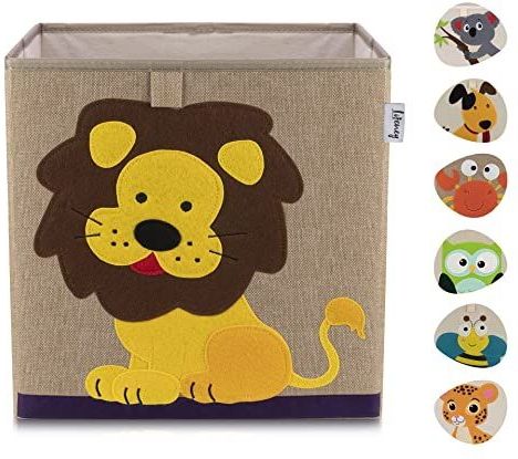 Lifeney - Opbergdoos - Lichtbruin - Leeuw - Compatibel met Ikea Kallax