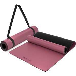 Premium yogamat STUDIO | extra grote yogamat antislip van ECO PU & natuurlijk rubber | innovatieve en duurzame antisliplaag | 2-in-1 yogariem | sportmat | 185*68*0,4 cm
