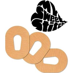 MySweetStitch | Pleister voor de Dexcom G6 Sensor | waterdicht, ademend en huidvriendelijk (10 stuk) | Made in Germany | Buiten Ø 70 x55mm | Beige