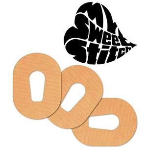 MySweetStitch | Pleister voor de Dexcom G6 Sensor | waterdicht, ademend en huidvriendelijk (25 stuk) | Made in Germany | Buiten Ø 70 x55mm | Beige