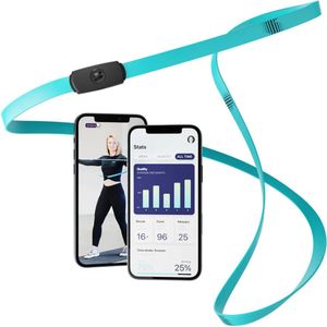 STRAFFR Premium Smart Weerstandsband Medium Resistance Band - Fitness Elastiek - Sport Elastiek Fitness - Met App