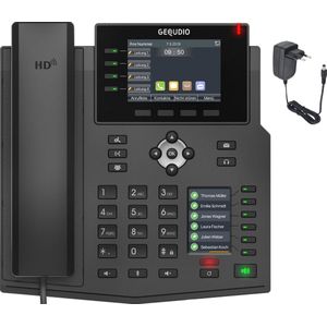 Gequdio GX5+ IP-telefoonset met voedingseenheid, Telefoon, Zwart