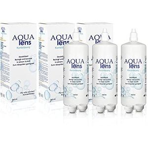 AQUA lens Contactlenzen vloeistof 3x360 ml - 1080 ml + 3xhouder - Premium All-in-One gecombineerde oplossing voor zachte contactlenzen met HPMC