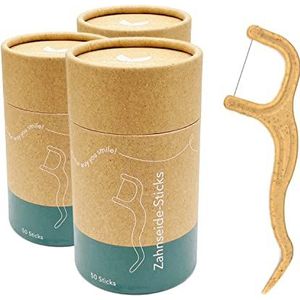 Vigorous ® 150 stuks duurzame flossticks - tandenstokers voor tandreiniging in de tussenruimte, veganistische flosshouders, tandflossticks zonder was, tandenstokers voor mondhygiëne, tandenstokers