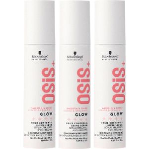 Schwarzkopf Professional OSiS+ Glow Shine Anti-Frizz Serum - voordeelverpakking - 3 x 50ml