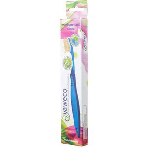 Yaweco - Medium/Hard - Tandenborstel - 100% Plantaardig - Met Geïntegreerde Tongreiniger