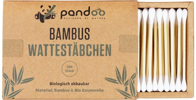 Pandoo - Bamboe Wattenstaafjes - 800 Stuks - Biologisch Afbreekbaar - Veganistisch